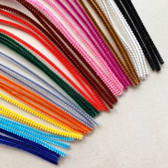 Retro Pipe Cleaners Mixed Pack of Chenille Stems ~ 3mm